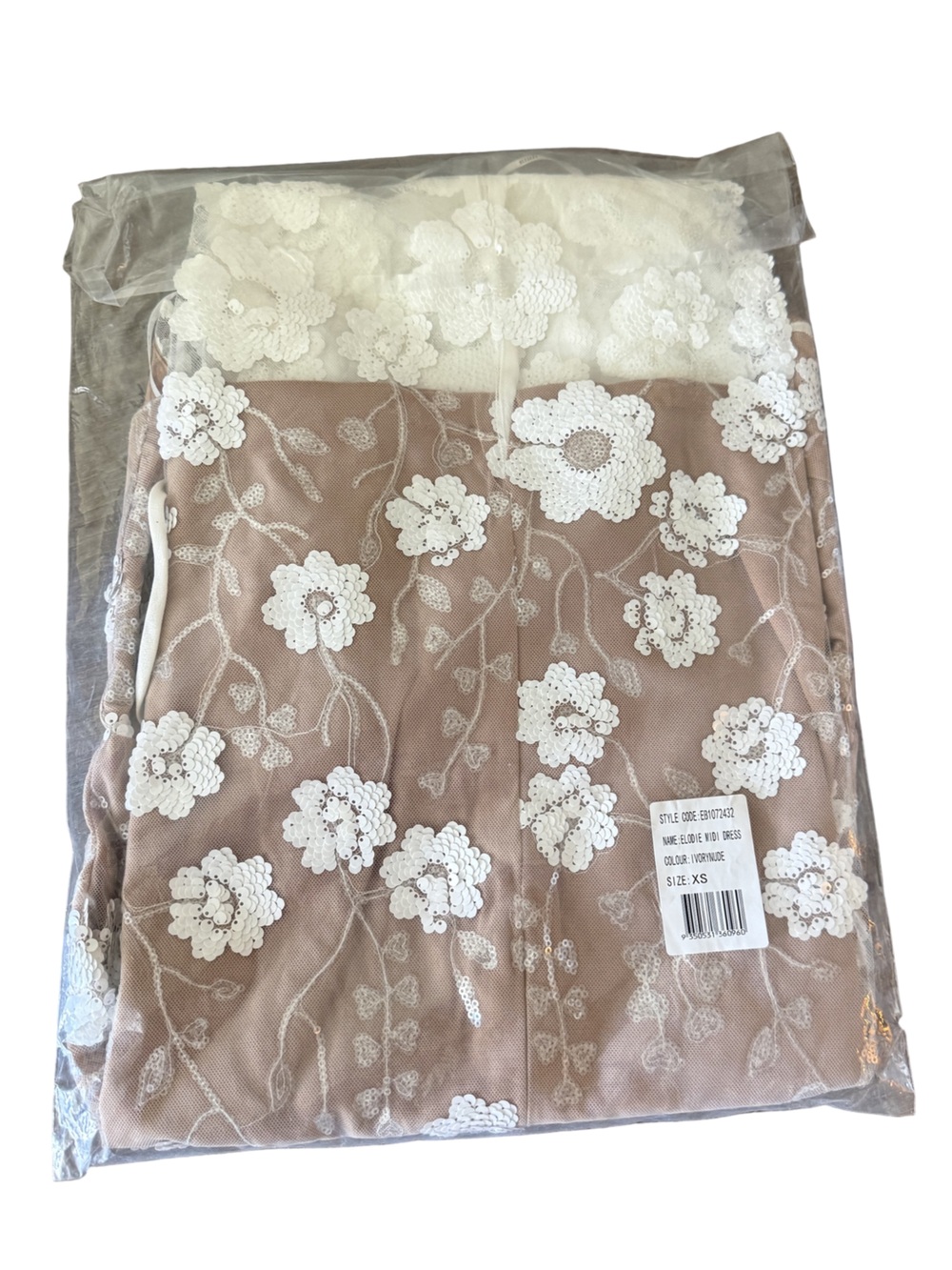 ELLIATT Elodie Floral Lace Halter Midi Dress Ivory & Nude - NEW WITH TAGS $348 - Picture 6 of 10